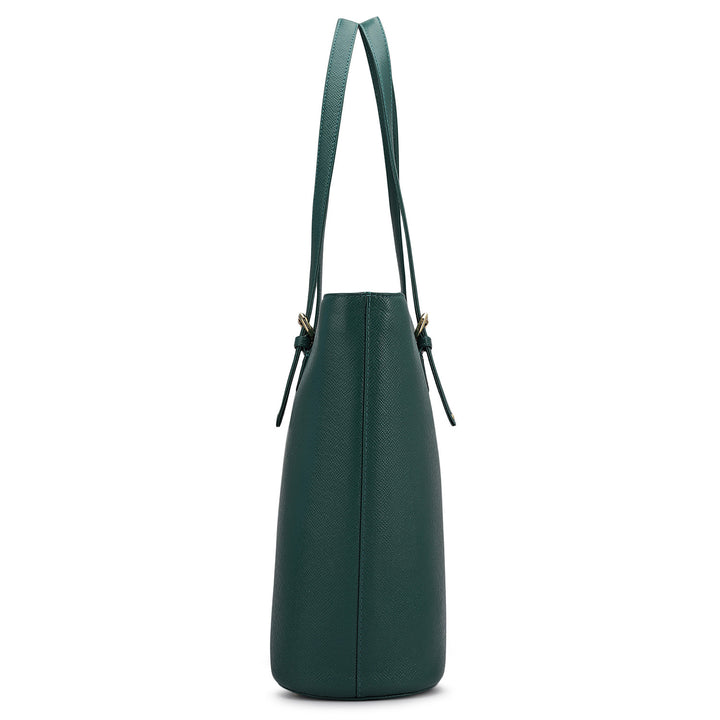 Large Franzy Leather Tote - Forest