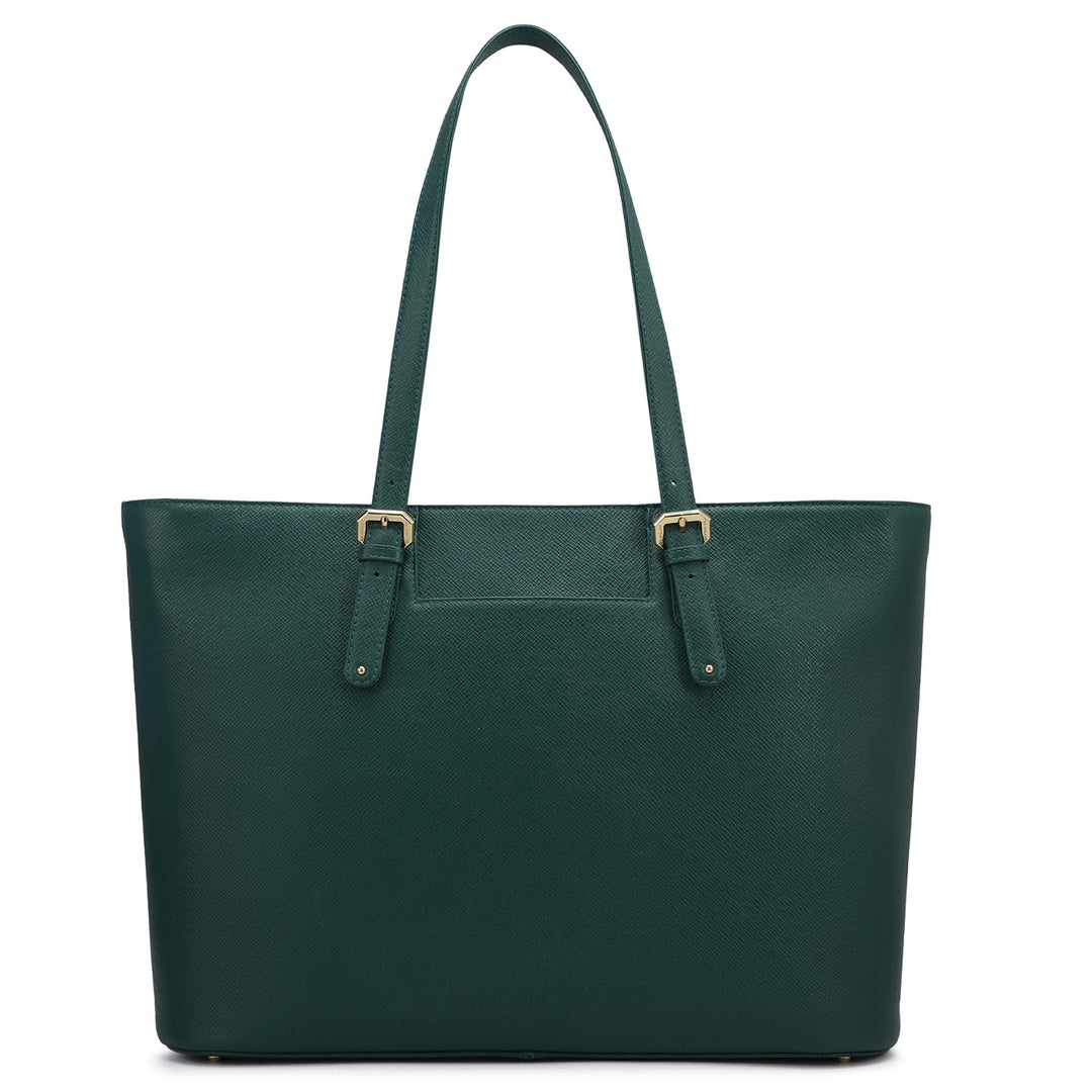 Large Franzy Leather Tote - Forest