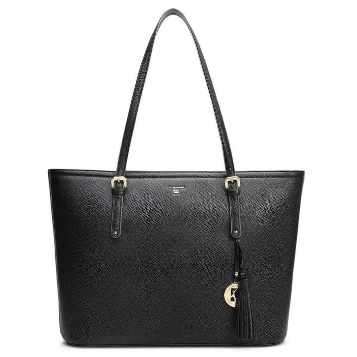 Large Franzy Leather Tote - Black