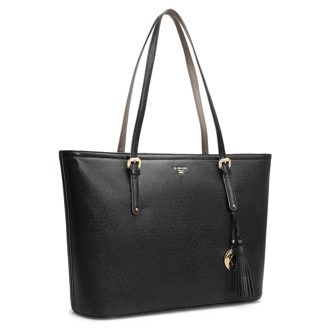 Large Franzy Leather Tote - Black