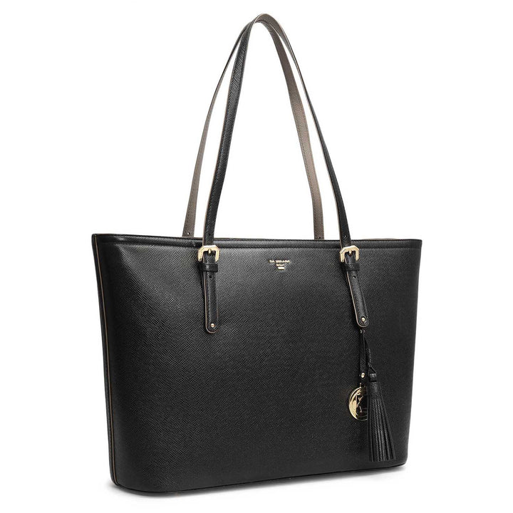 Large Franzy Leather Tote - Black