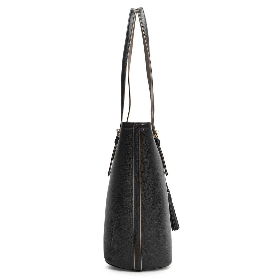 Large Franzy Leather Tote - Black