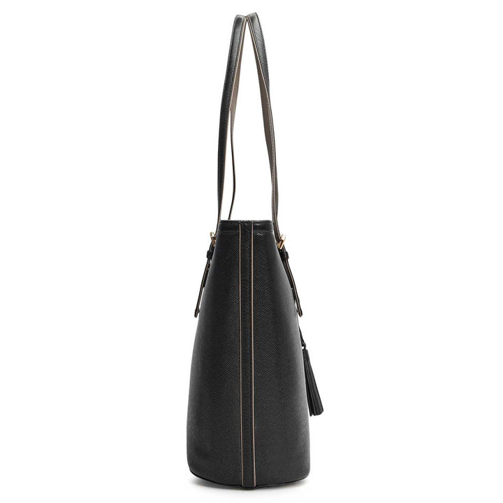 Large Franzy Leather Tote - Black