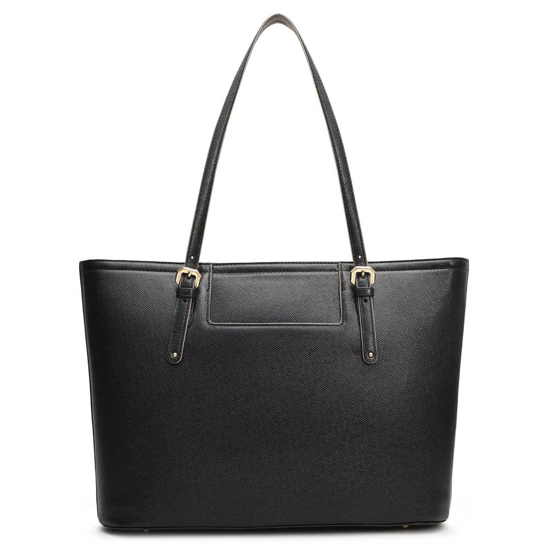 Large Franzy Leather Tote - Black