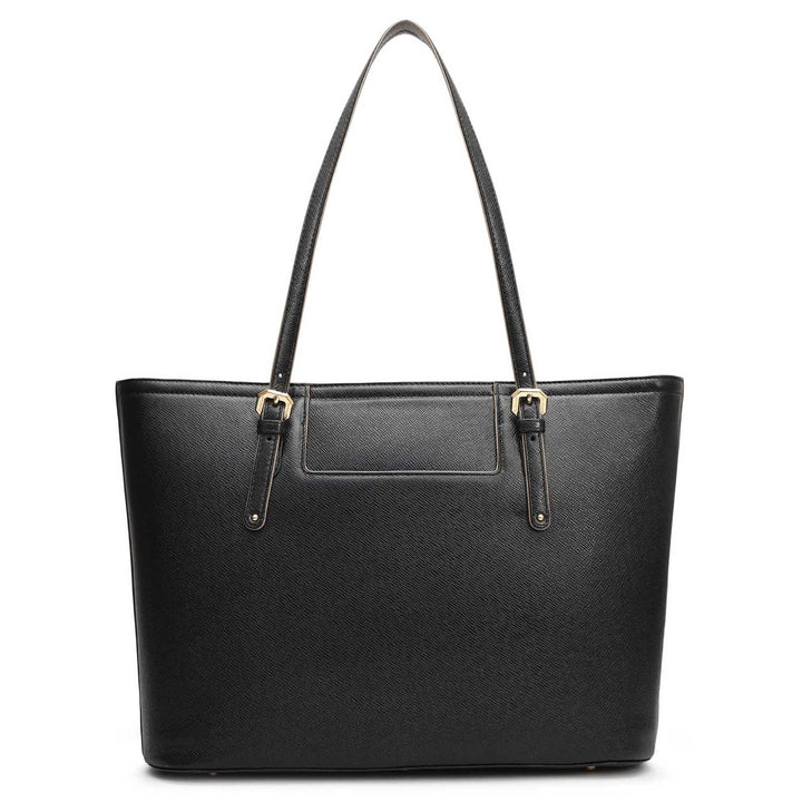 Large Franzy Leather Tote - Black