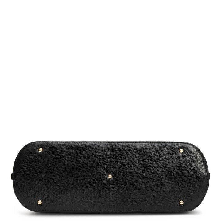 Large Franzy Leather Tote - Black