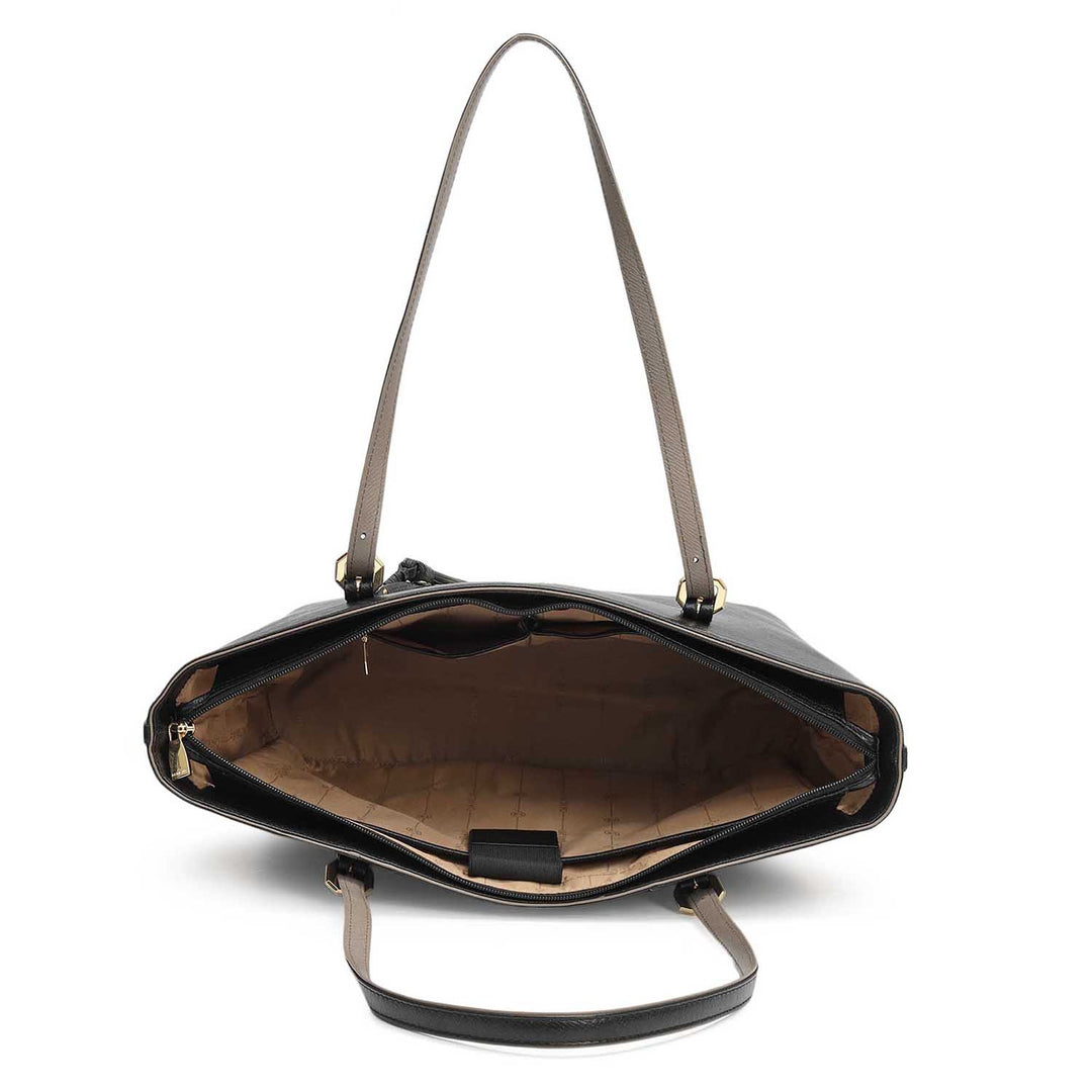 Large Franzy Leather Tote - Black