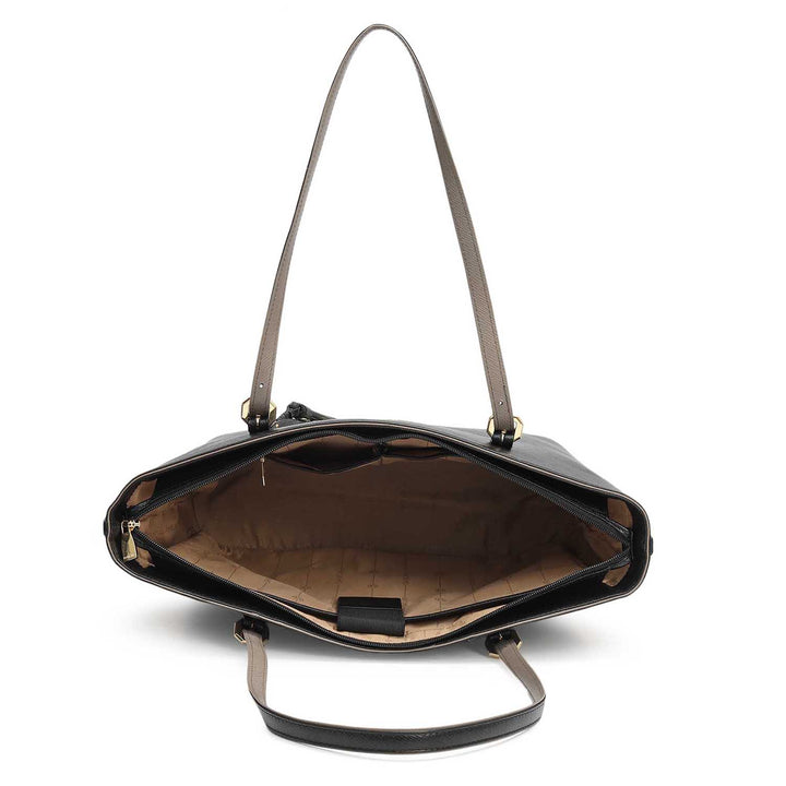 Large Franzy Leather Tote - Black