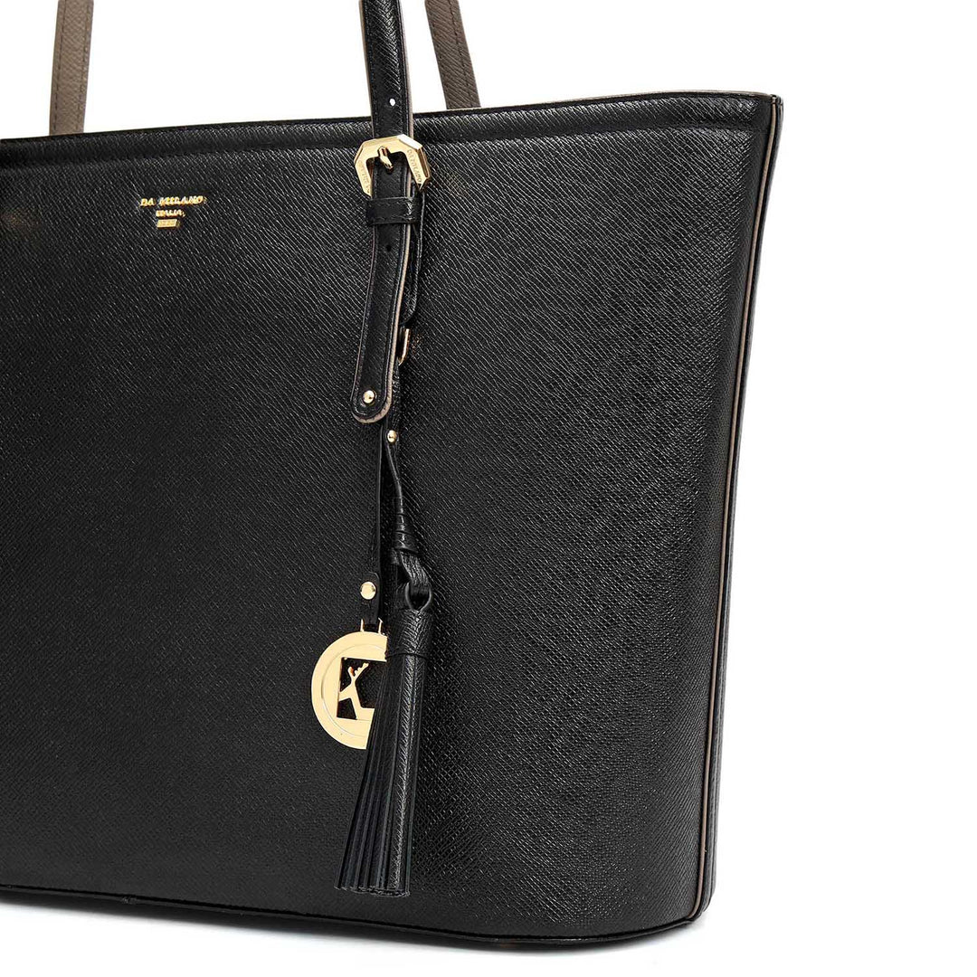 Large Franzy Leather Tote - Black