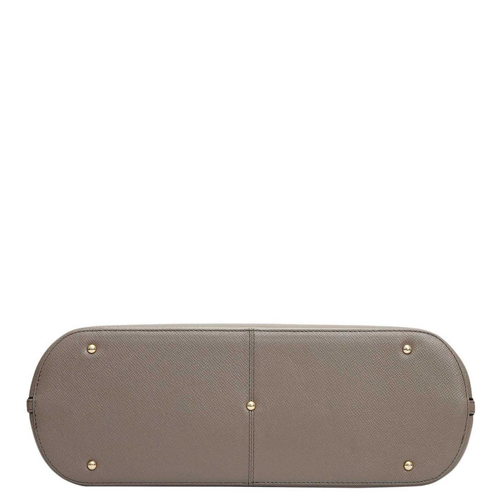 Large Franzy Leather Tote - Smoke Grey