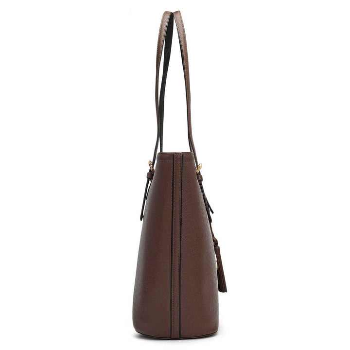 Large Franzy Leather Tote - Walnut