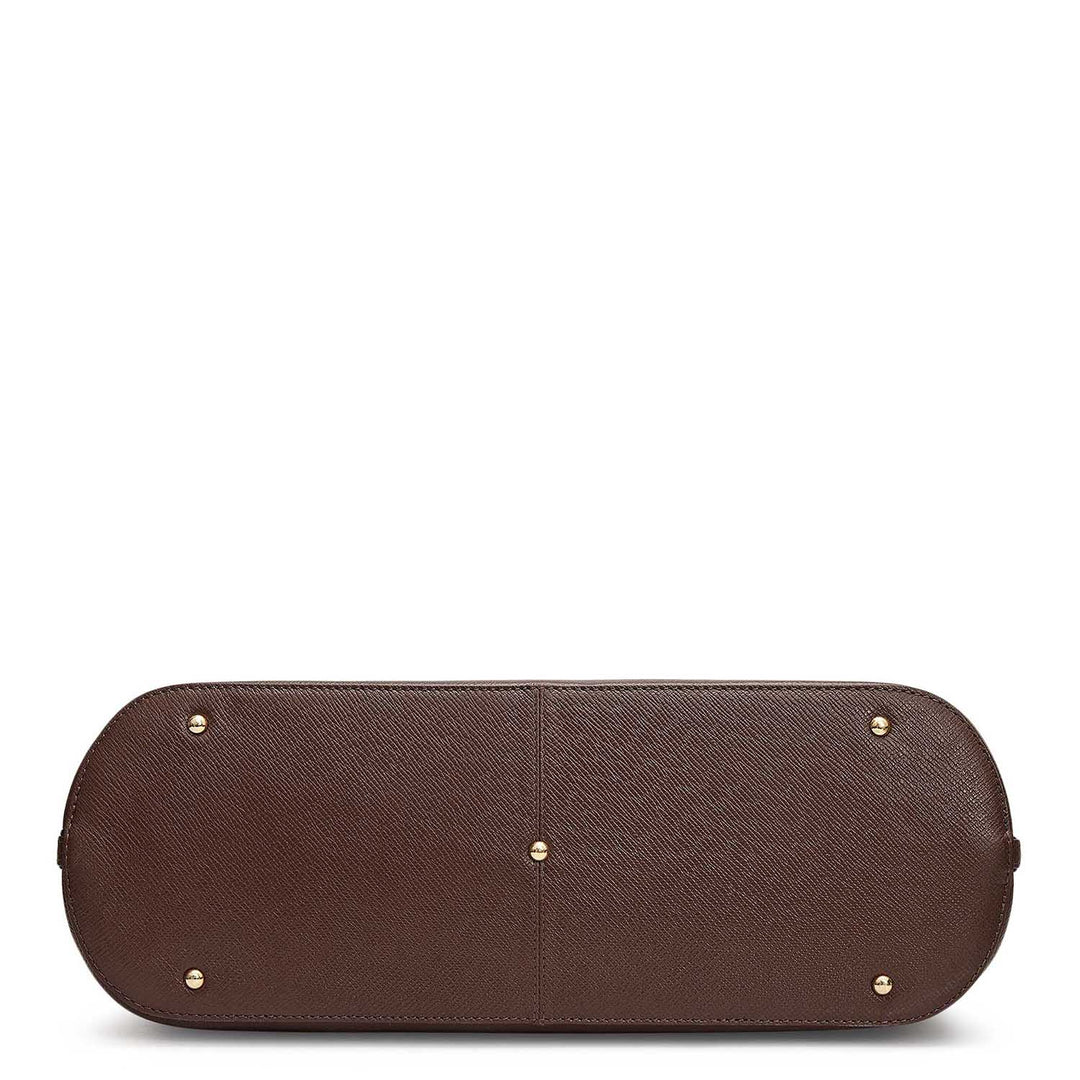 Large Franzy Leather Tote - Walnut