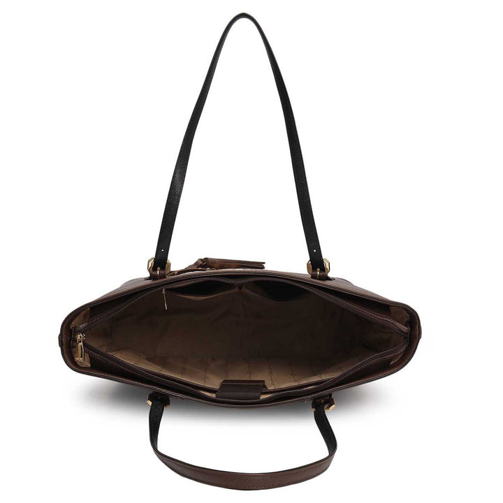 Large Franzy Leather Tote - Walnut