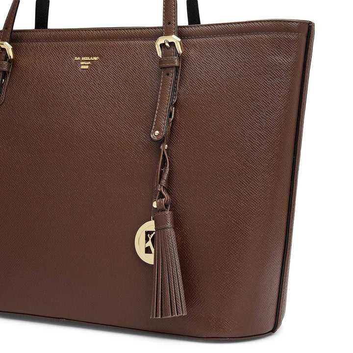 Large Franzy Leather Tote - Walnut