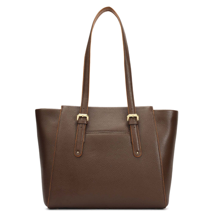 Medium Wax Leather Tote - Mocha