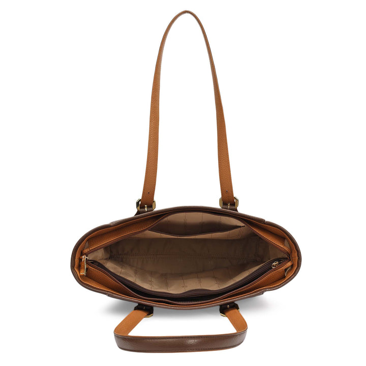 Medium Wax Leather Tote - Mocha