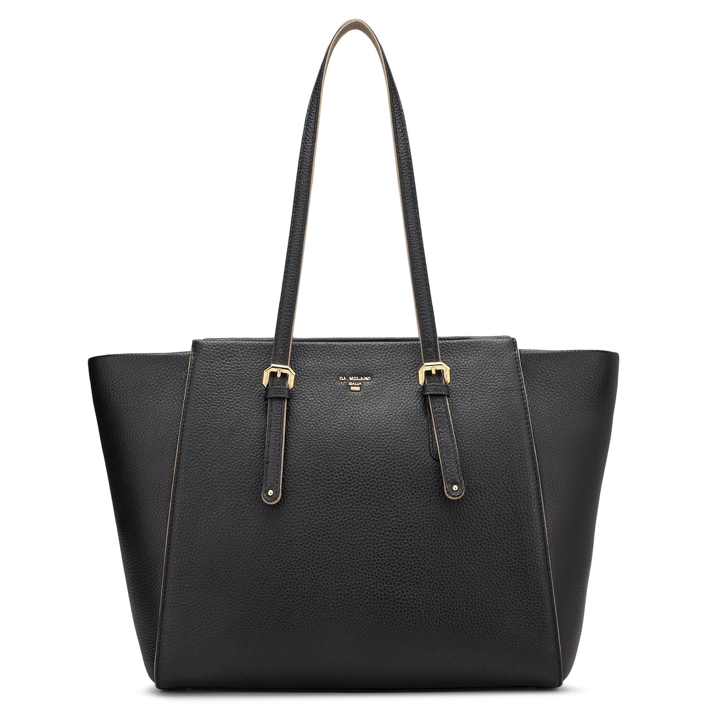 Large Wax Leather Tote - Black