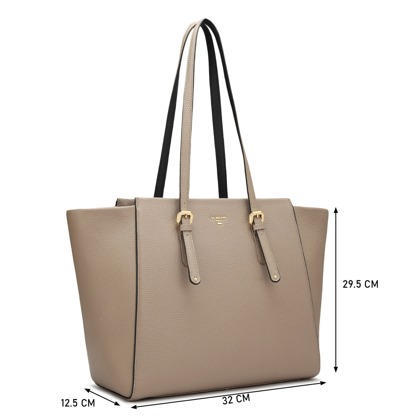 Large Wax Leather Tote - Greyish Taupe