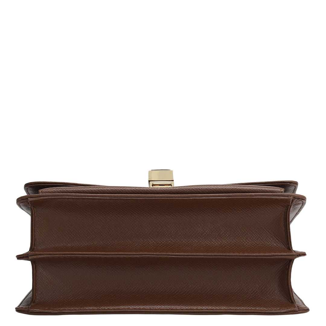 Small Croco Franzy Leather Shoulder Bag - Date