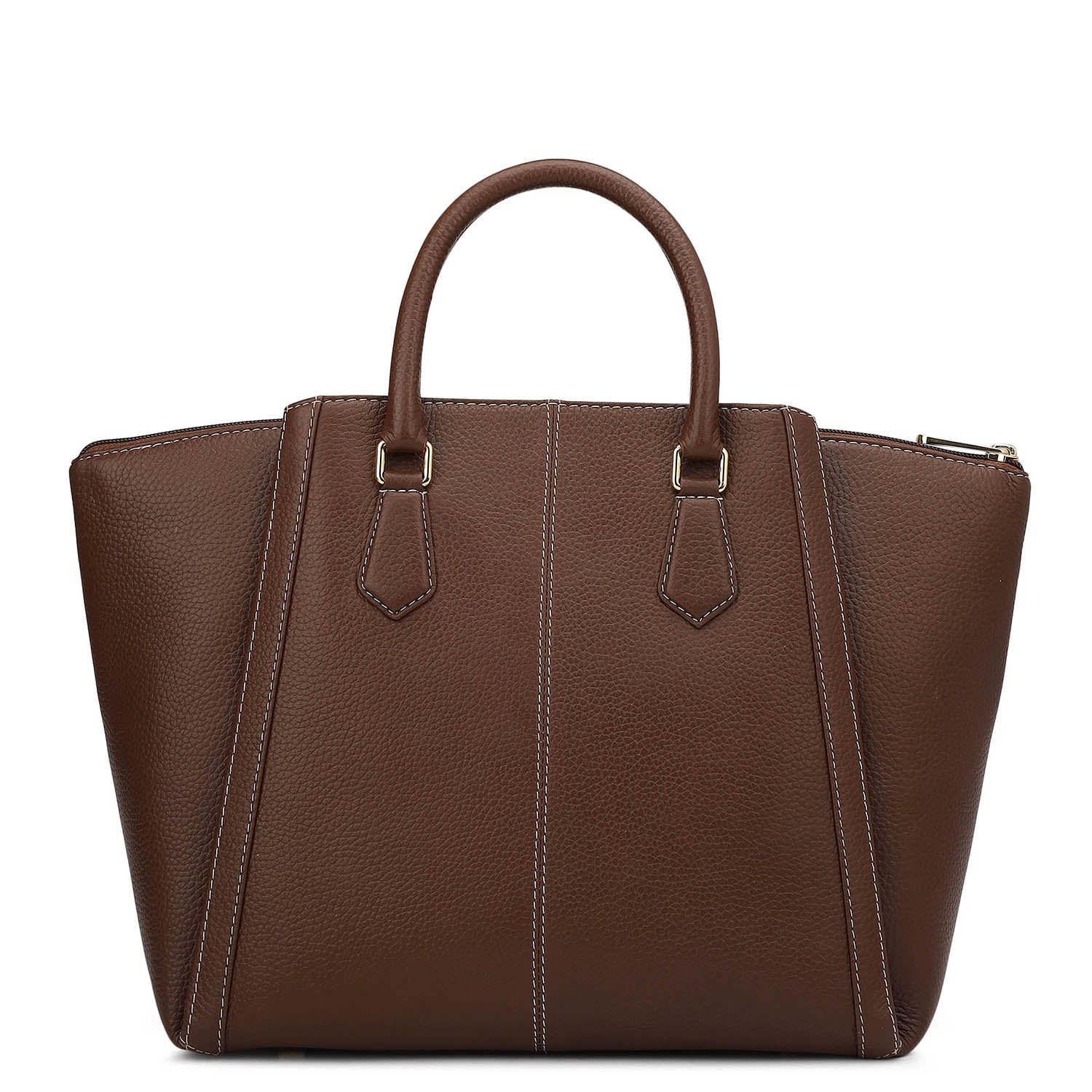 Medium Wax Leather Satchel - Espresso – Da Milano