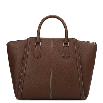 Medium Wax Leather Satchel - Espresso