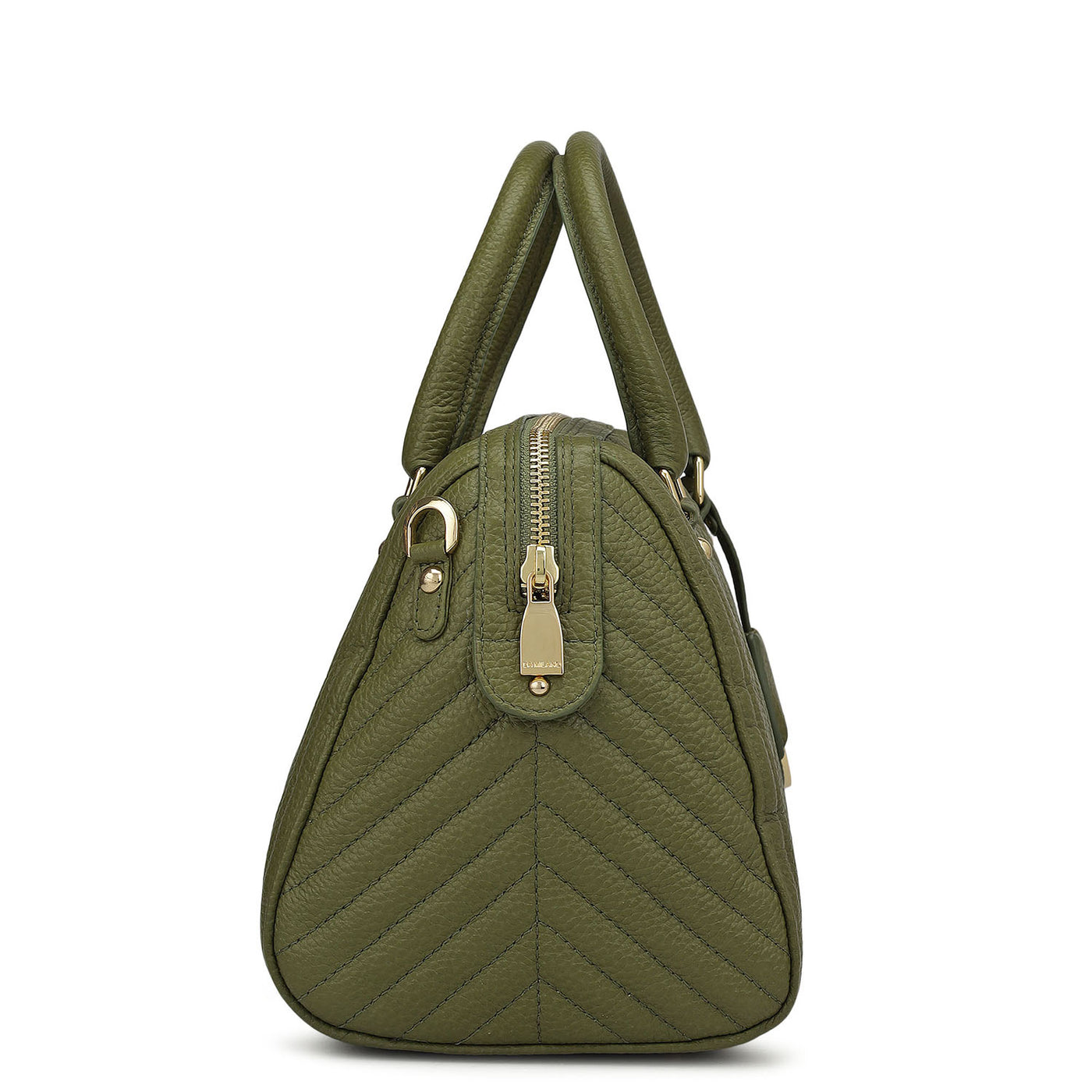 Medium Quilting Leather Satchel - Fern