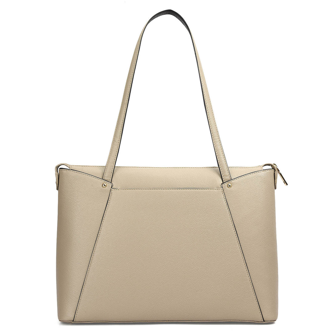 Medium Franzy Leather Tote - Chalk