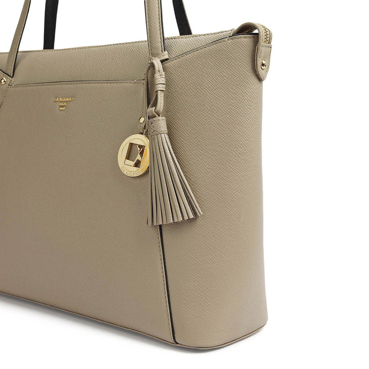 Medium Franzy Leather Tote - Chalk