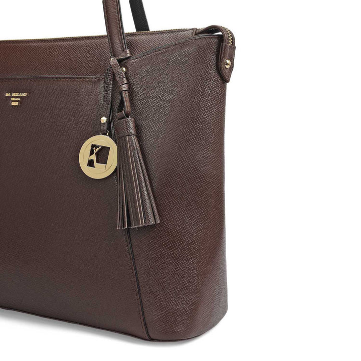 Medium Franzy Leather Tote - Chocolate