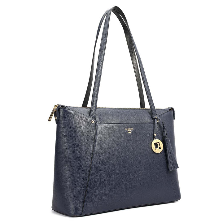 Medium Franzy Leather Tote - Patriot Blue