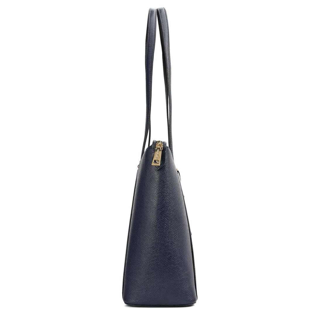 Medium Franzy Leather Tote - Patriot Blue