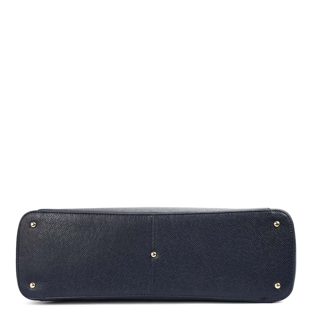 Medium Franzy Leather Tote - Patriot Blue