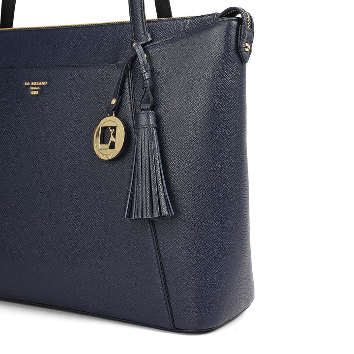 Medium Franzy Leather Tote - Patriot Blue