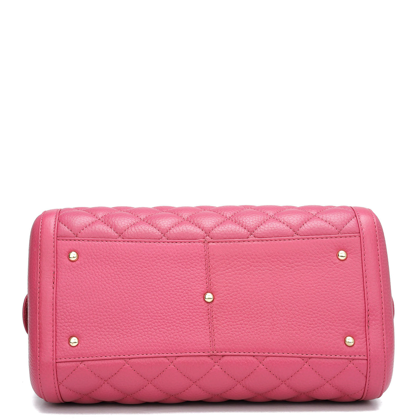 Medium Quilting Wax Leather Satchel - Majenta