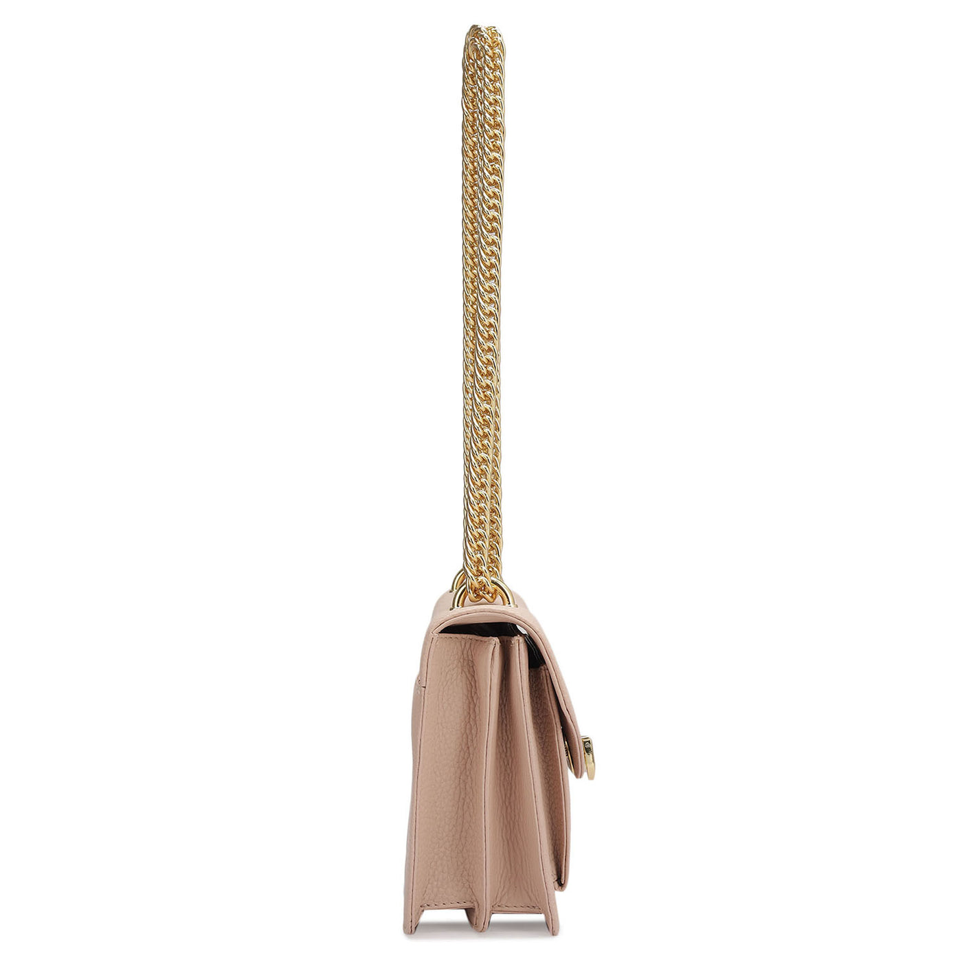 Small Wax Leather Shoulder Bag - Baby Pink