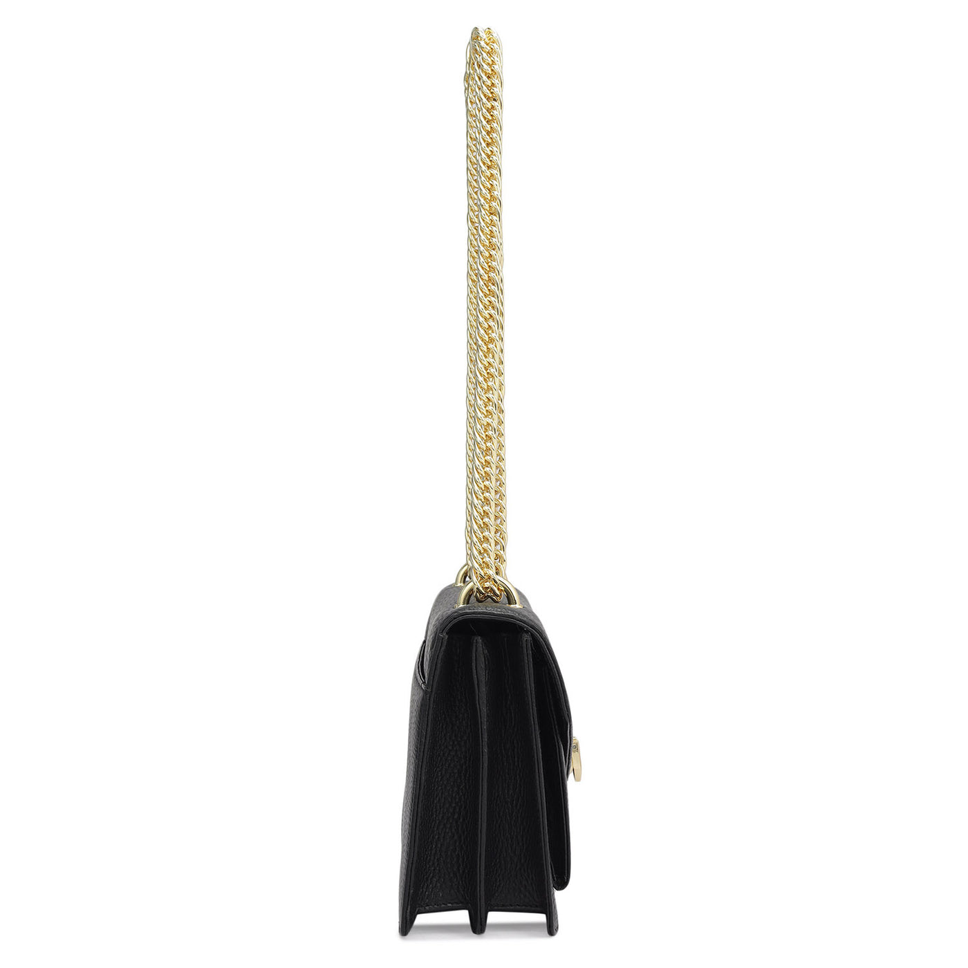 Small Wax Leather Shoulder Bag - Black