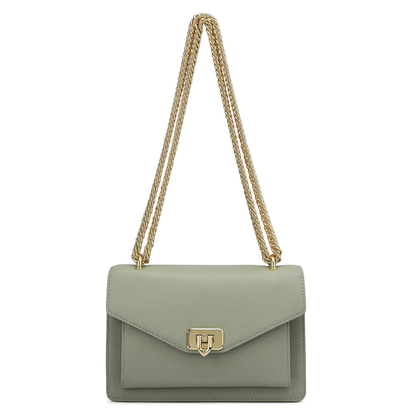 Small Wax Leather Shoulder Bag - Mint