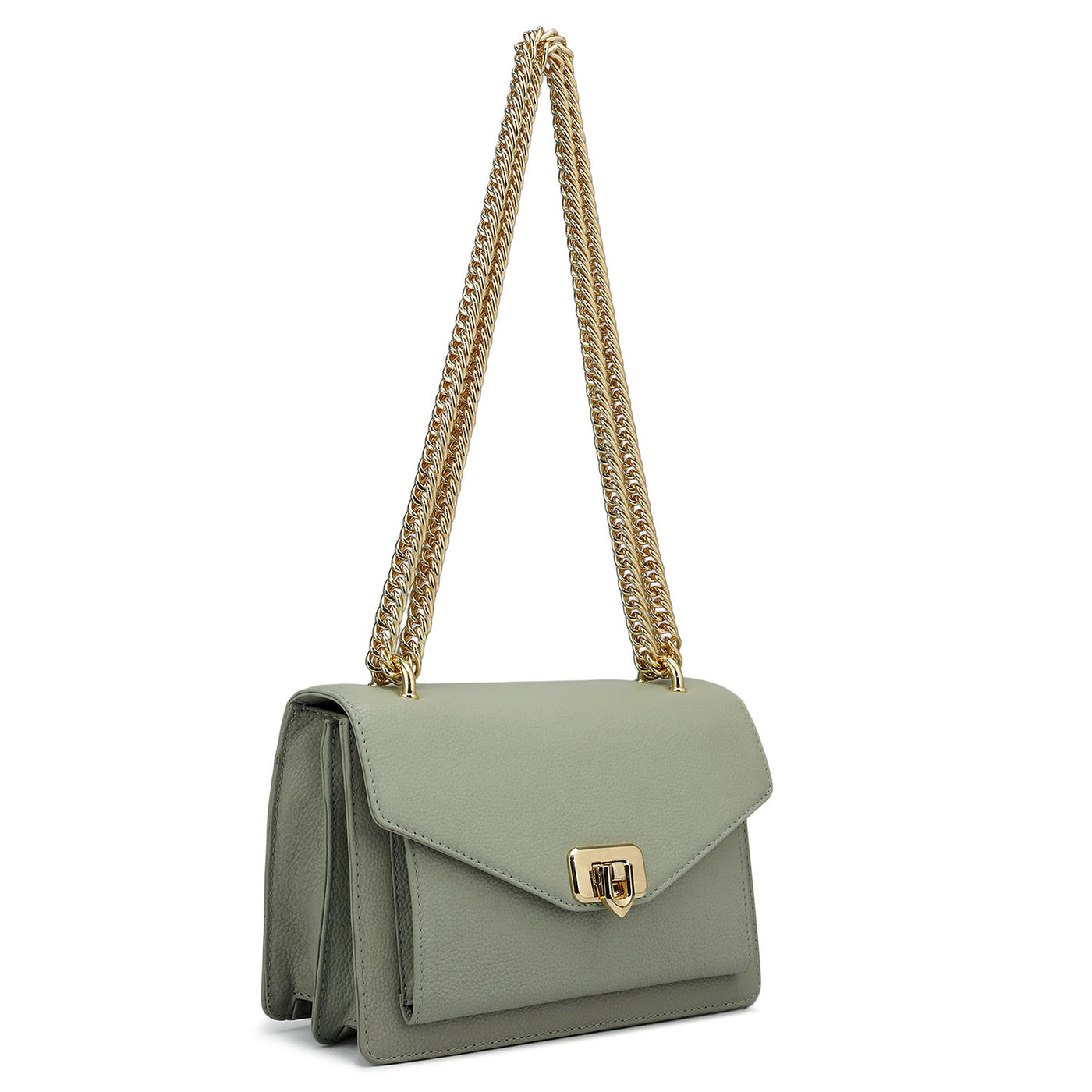 Small Wax Leather Shoulder Bag - Mint