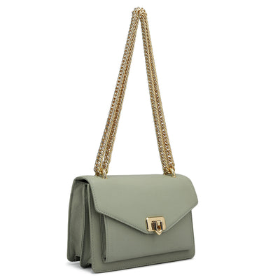 Small Wax Leather Shoulder Bag - Mint