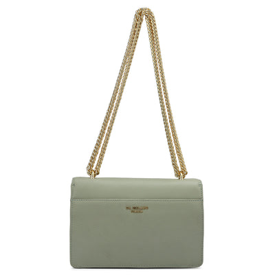Small Wax Leather Shoulder Bag - Mint