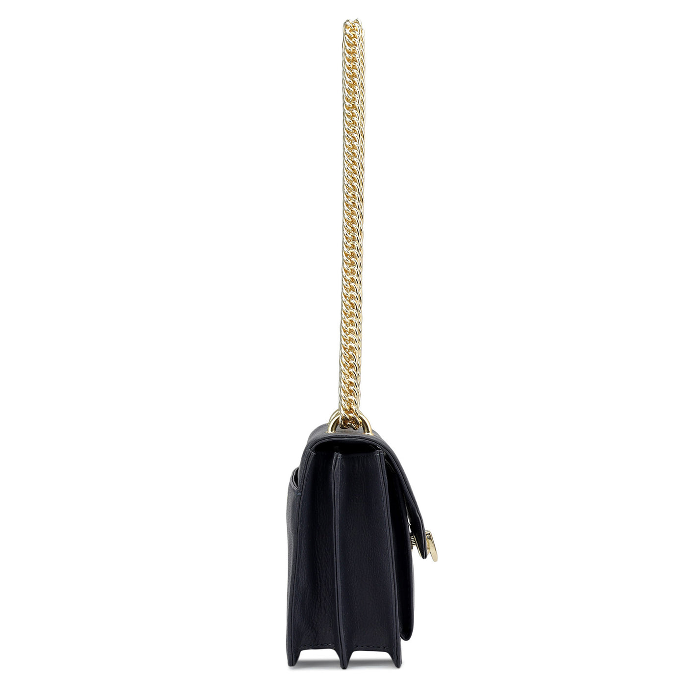 Small Wax Leather Shoulder Bag - Navy
