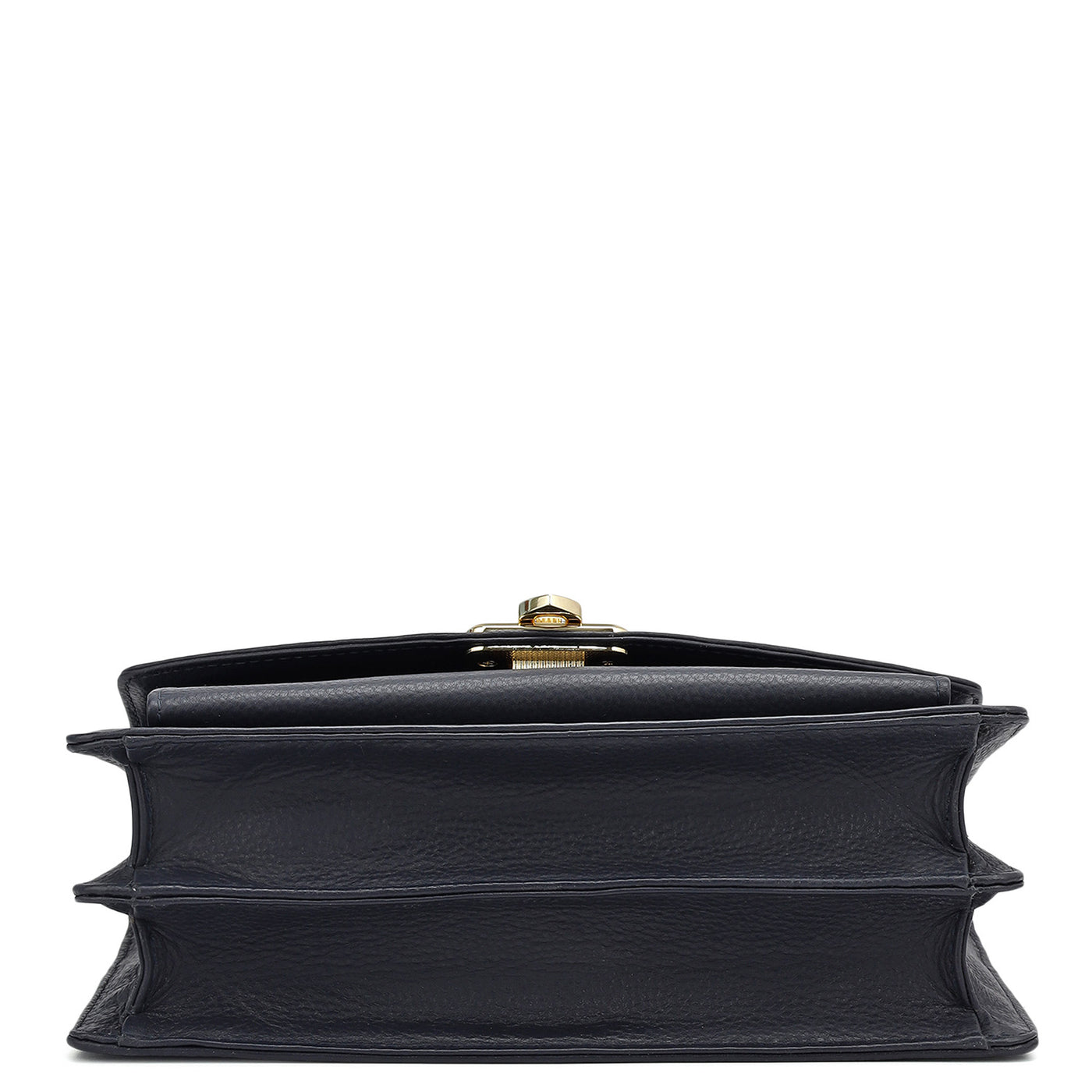 Small Wax Leather Shoulder Bag - Navy