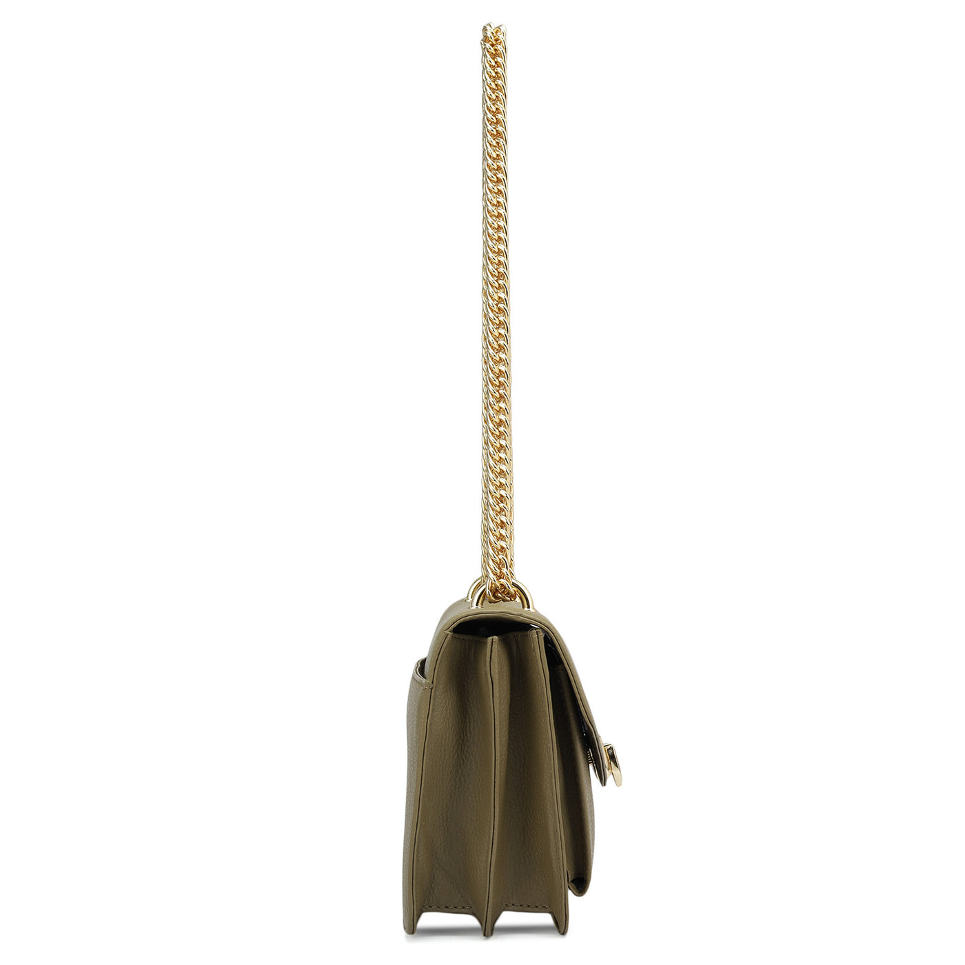 Small Wax Leather Shoulder Bag - Olive