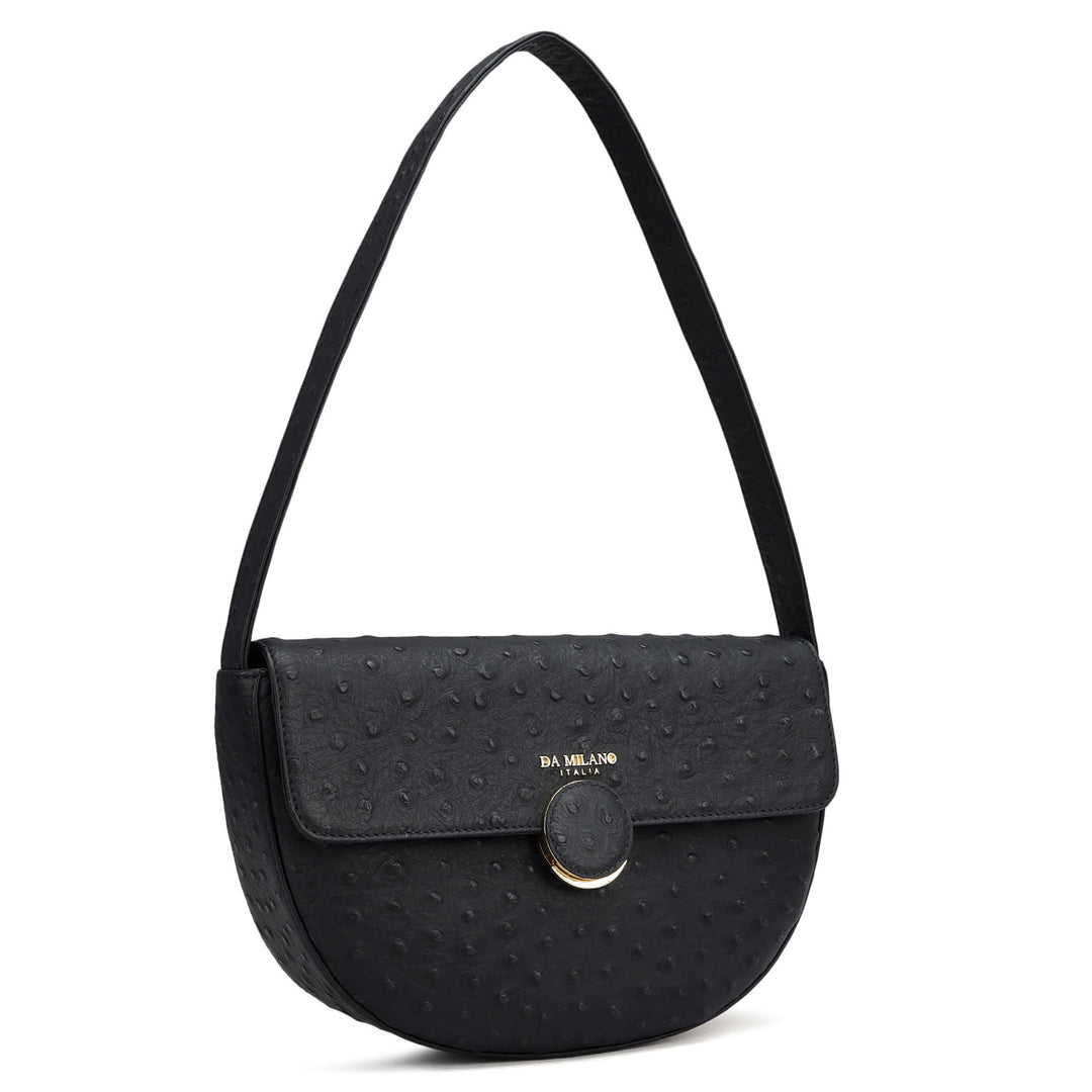 Small Franzy Leather Baguette - Black