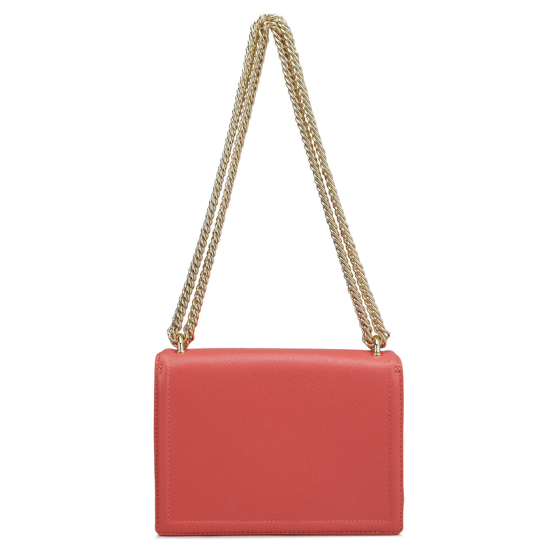 Small Franzy Leather Shoulder Bag - Corallo