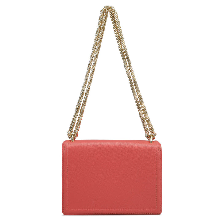 Small Franzy Leather Shoulder Bag - Corallo