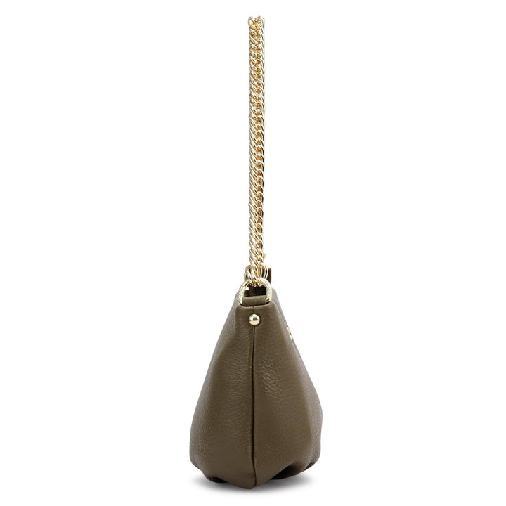 Small Wax Leather Shoulder Bag - Moss
