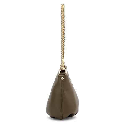 Small Wax Leather Shoulder Bag - Moss