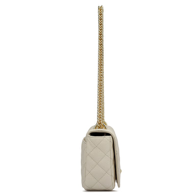 Small Quilting Leather Shoulder Bag - Butter