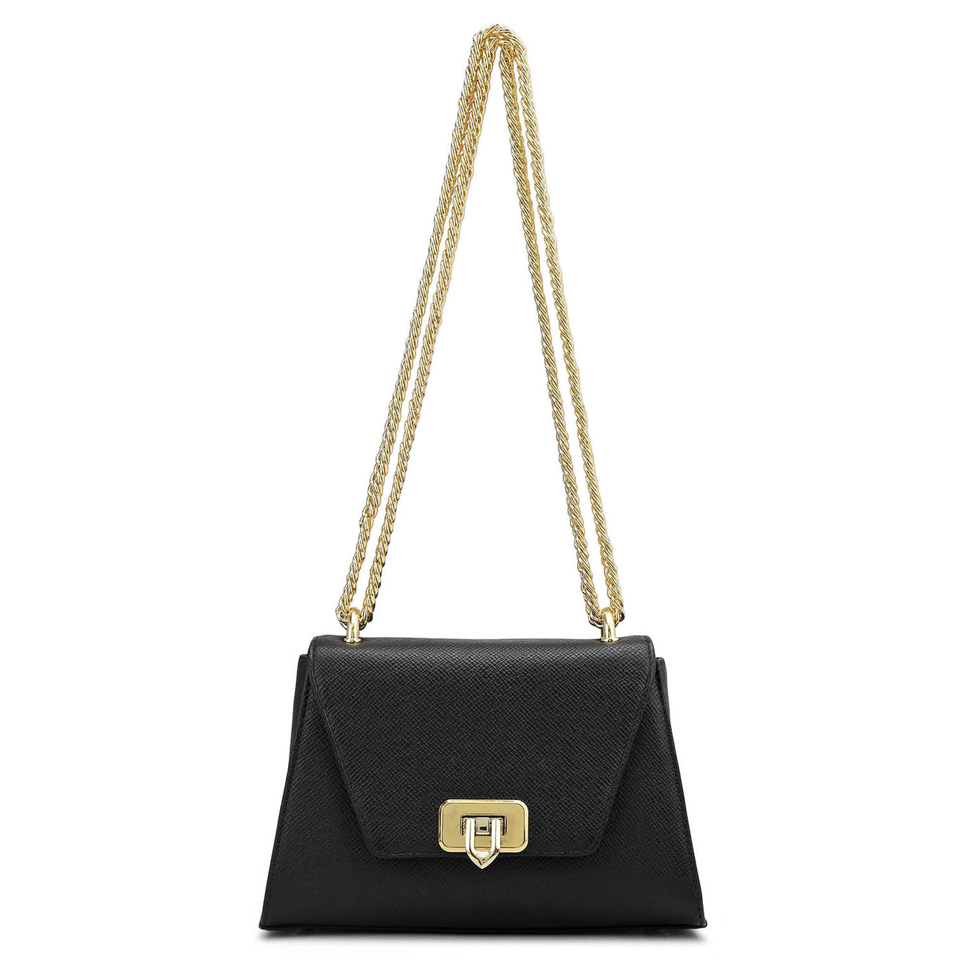 Small Franzy Leather Shoulder Bag - Black